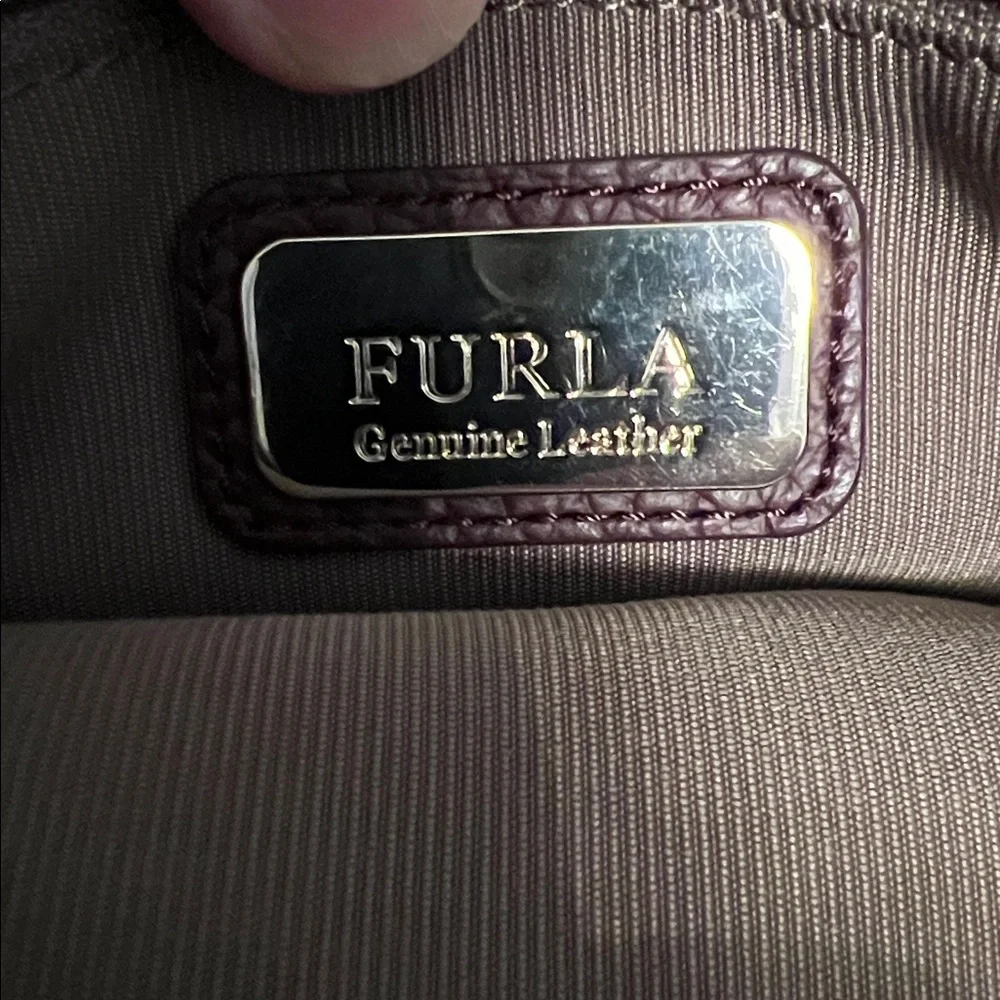 Furla Genuine Leather Bag with Gold and Brown Accents EUC beautiful fall color! - Picture 12 of 16